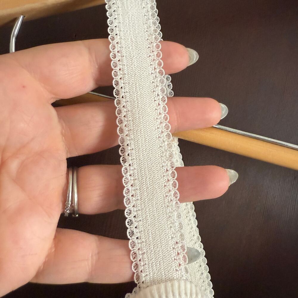 SKIMS | Marble White Ribbed Picot Lingerie Inspired Mini Dress | Medium - Picture 6 of 8